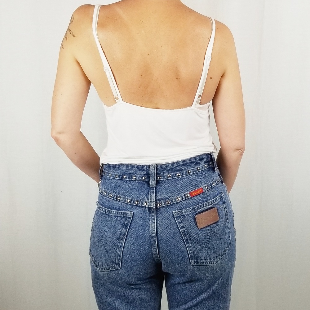 Super rad high waist studded wrangler jeans
